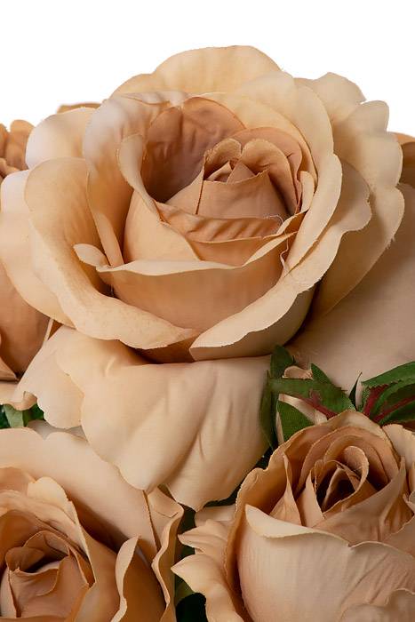 19" Silk Rose Bud Bush Coffee - Image 2