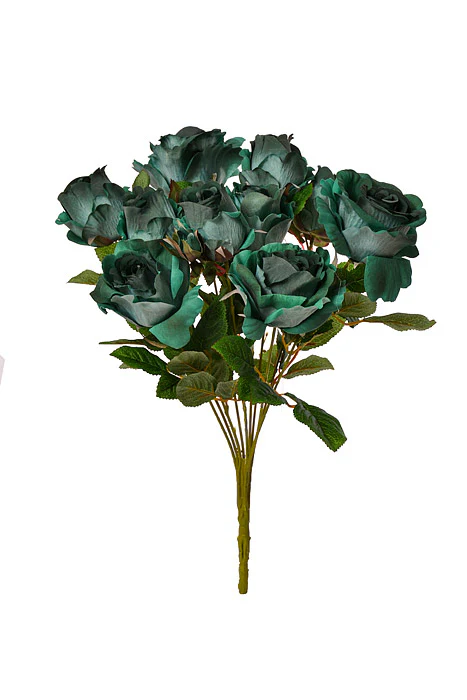 19" Silk Rose Bud Bush Emerald/Green