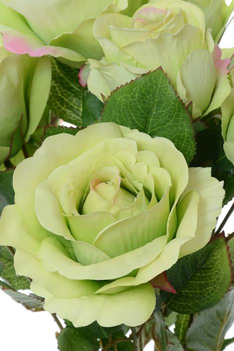 19" Silk Rose Bud Bush Green - Image 2