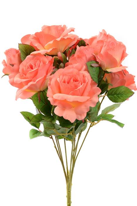 19" Silk Rose Bud Bush Peach