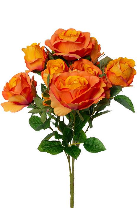 19" Silk Rose Bush Orange