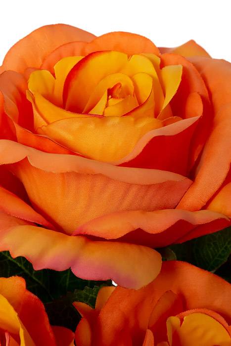 19" Silk Rose Bush Orange - Image 2