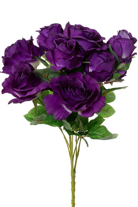 19" Silk Rose Bud Bush Purple