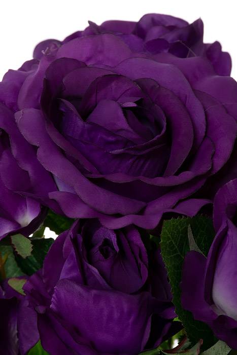 19" Silk Rose Bud Bush Purple - Image 2
