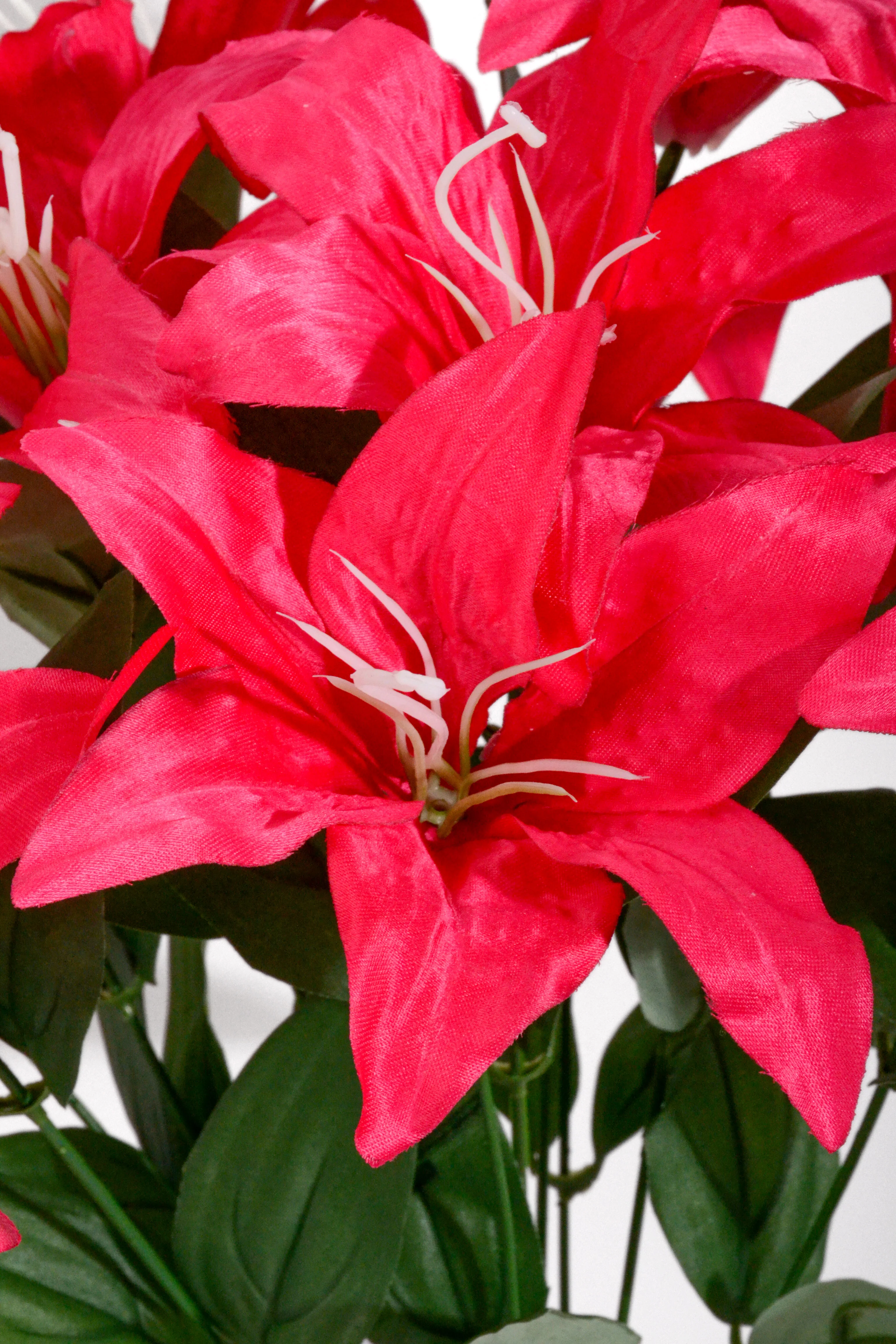 19" Silk Tiger Lily Bush Beauty - Image 2