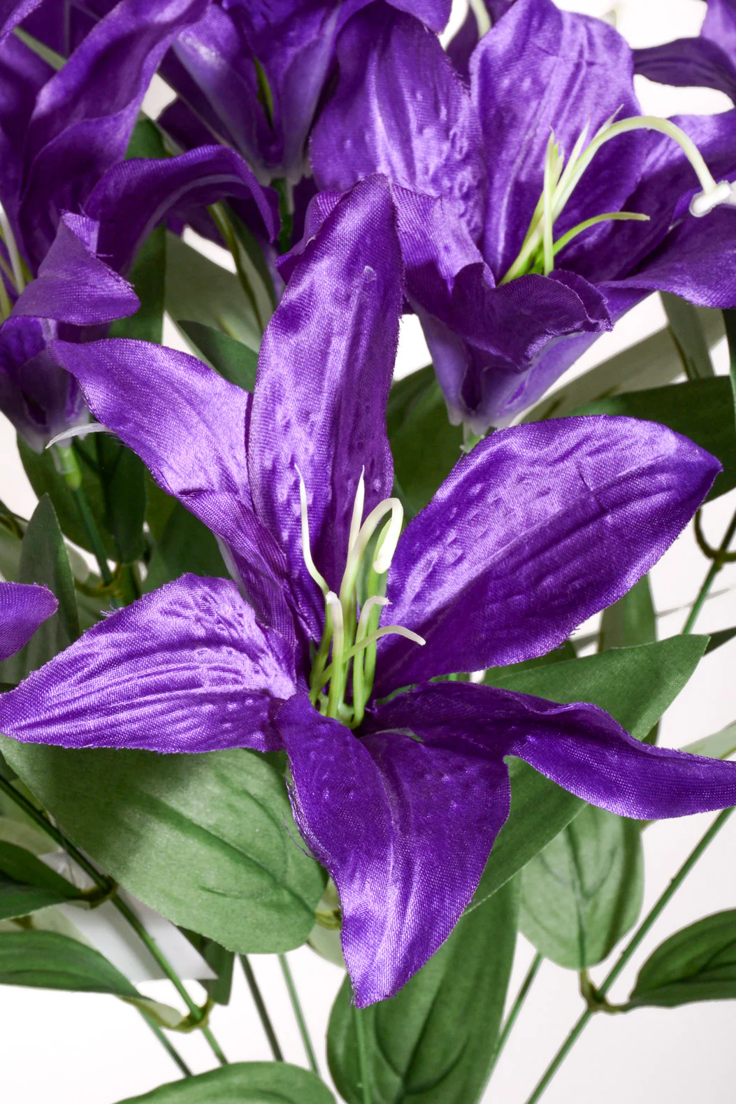 19" Silk Tiger Lily Bush Purple - Image 2