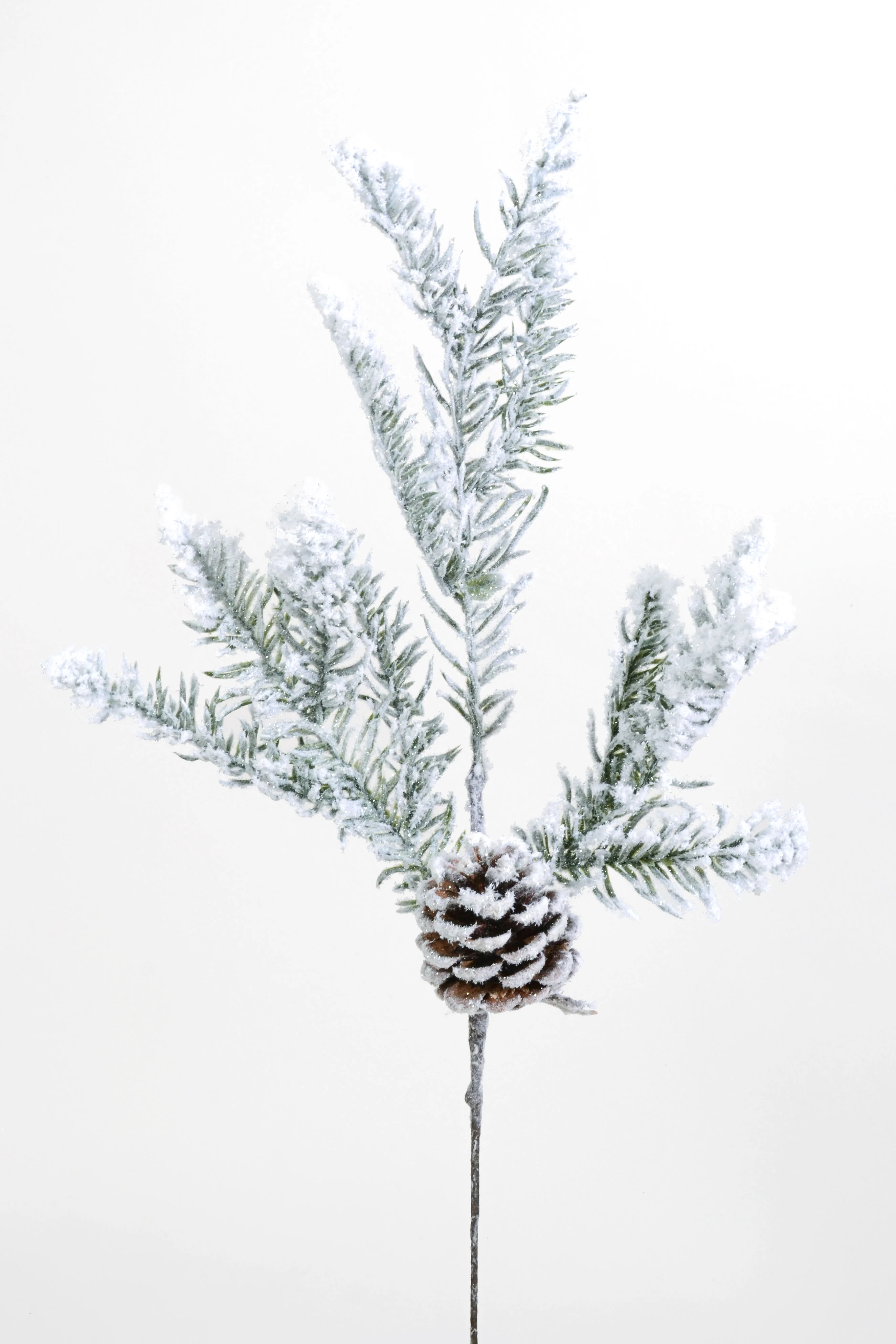 19" Snow Noble Fir Spray Green/White