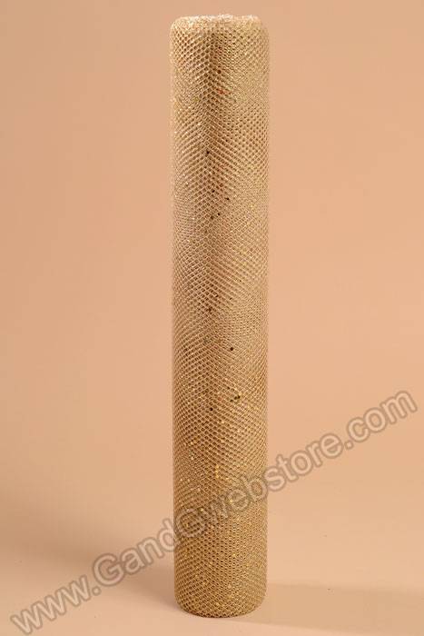 19" X 10yds Metallic Mesh W/glitter Gold - Image 2