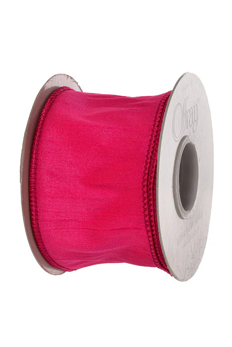 2-1/2" x 10Yds Anisha Wired Ribbon Shock Pink - Image 2