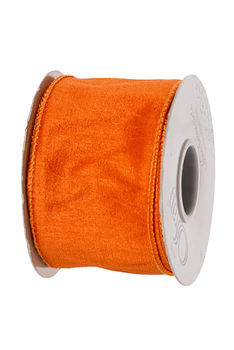 2-1/2" X 10Yds Wired Anisha Ribbon Torrid Orange - Image 2
