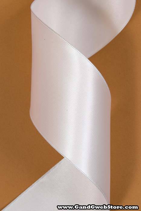 2-1/4" X 25yds Wired Contessa Ribbon White - Image 2