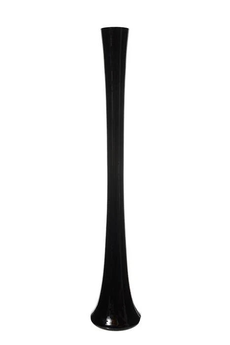 2.25" X 23.50" Skyline Glass Vase Black