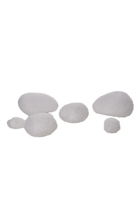 2" - 5" Artificial Moss Pieces White Pkg/6