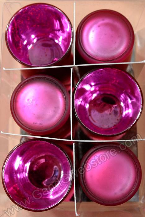 2.5" Frosted Mercury Glass Votive Holder Fuchsia Pkg/6 - Image 2