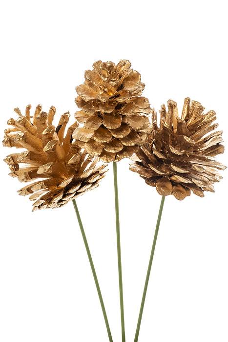 2.5" Gold Pine Cone Pick - Image 3