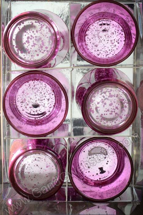 2.5" Mercury Glass Votive Holder Pink Pkg/6 - Image 2