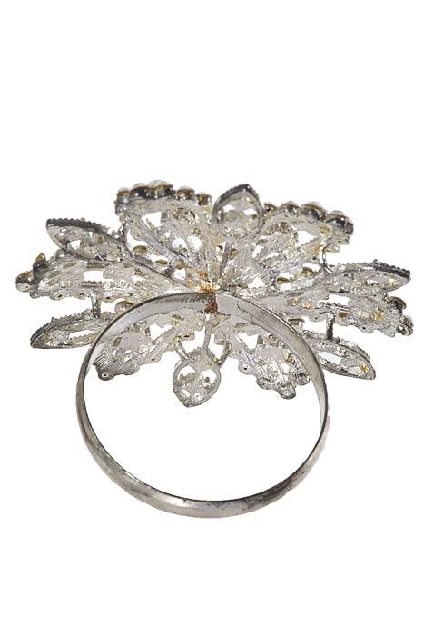 2.5" Rhinestone Napkin Holder Silver Pkg/4 - Image 3