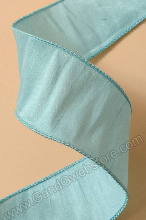 2.5" X 10yds Wired Anisha Ribbon Aqua - Image 2