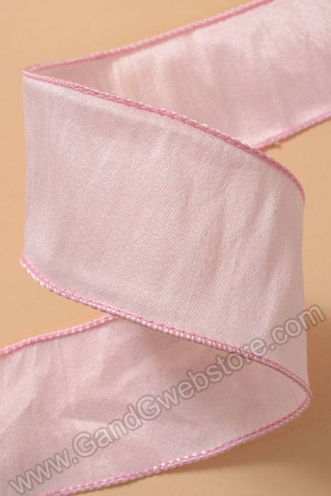 2.5" X 10yds Wired Anisha Ribbon Light Pink - Image 2
