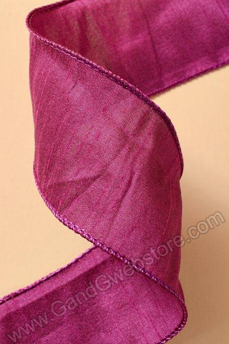 2.5" X 10yds Wired Anisha Ribbon Magenta - Image 2