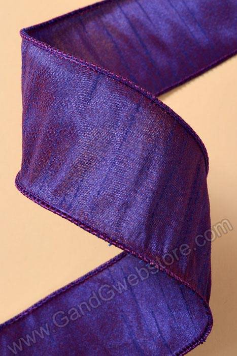 2.5" X 10yds Wired Anisha Ribbon Purple - Image 2