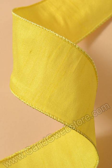 2.5" X 10yds Wired Anisha Ribbon Yellow - Image 2