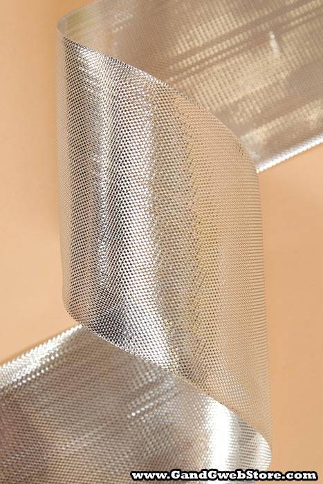 2.5" X 25yds Metalique Ribbon Silver - Image 2