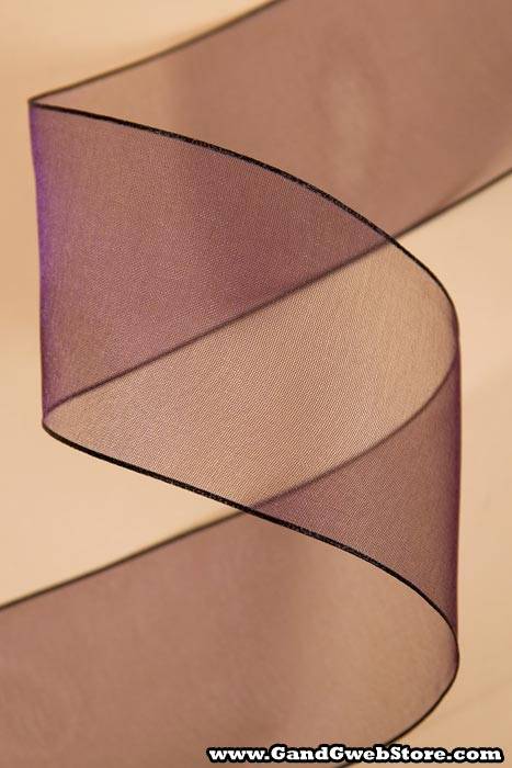 2.5" X 25yds Wired Encore Ribbon Aubergine - Image 2