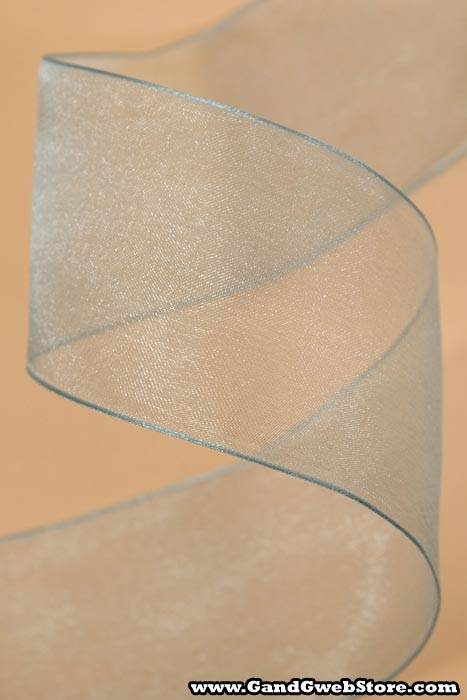 2.5" X 25yds Wired Encore Sheer Ribbon Light Blue - Image 2