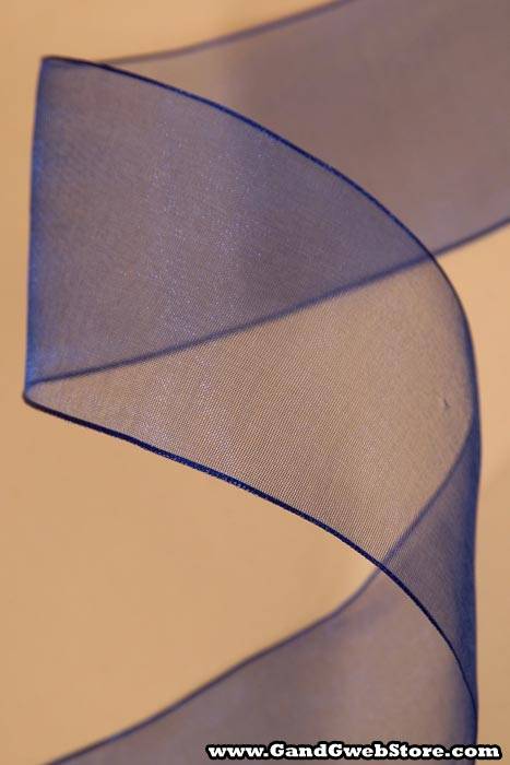 2.5" X 25yds Wired Encore Sheer Ribbon Royal - Image 2