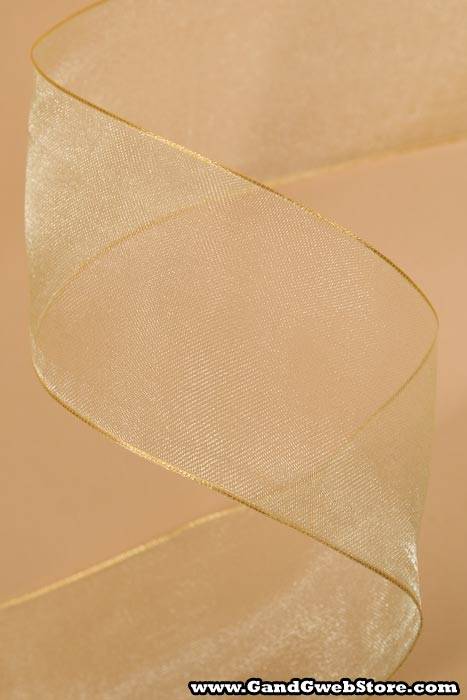 2.5" X 25yds Wired Encore Sheer Ribbon Yellow - Image 2