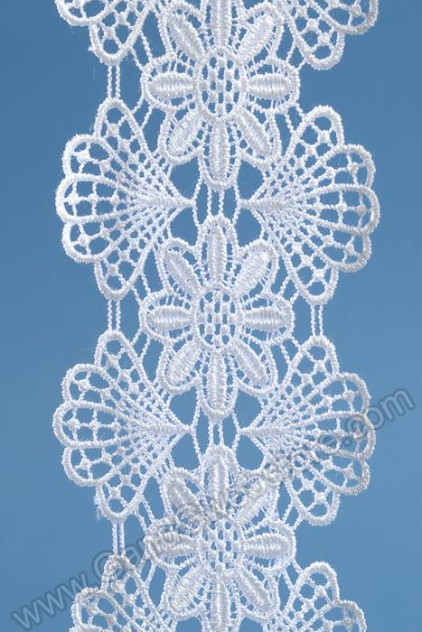 2.5" X 5yds Embroidery Lace Ribbon White - Image 2