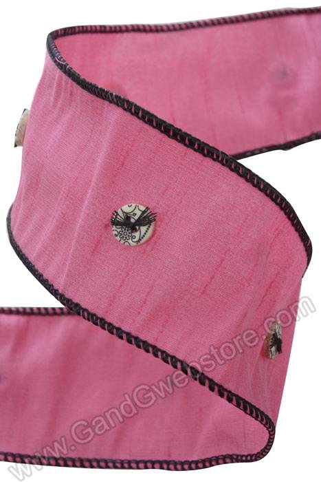 2.5" X 5yds Wired Korkie Ribbon Pink - Image 2