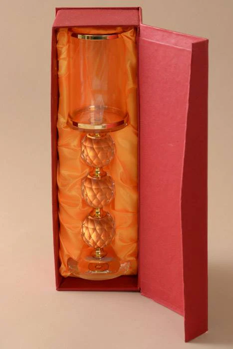 2.75" X 10.75" Crystal Candle Holder Clear Gold - Image 2