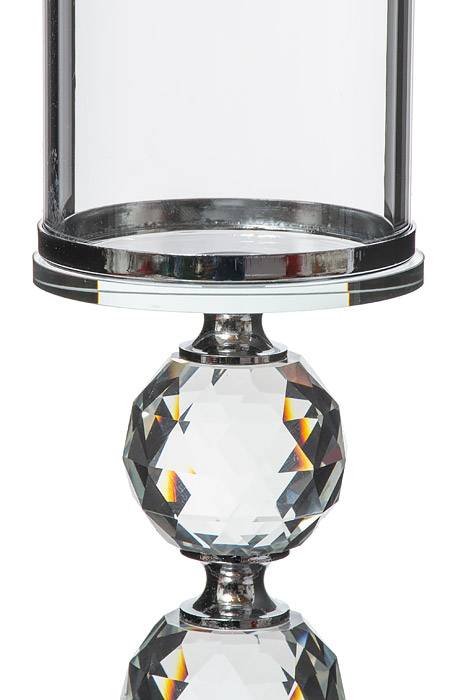 2.75"x 9" Glass Candle Holder W/crystal Clear/silver - Image 2