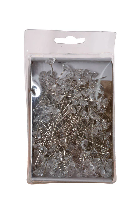2" Diamond Corsage Pin Clear Pkg/144