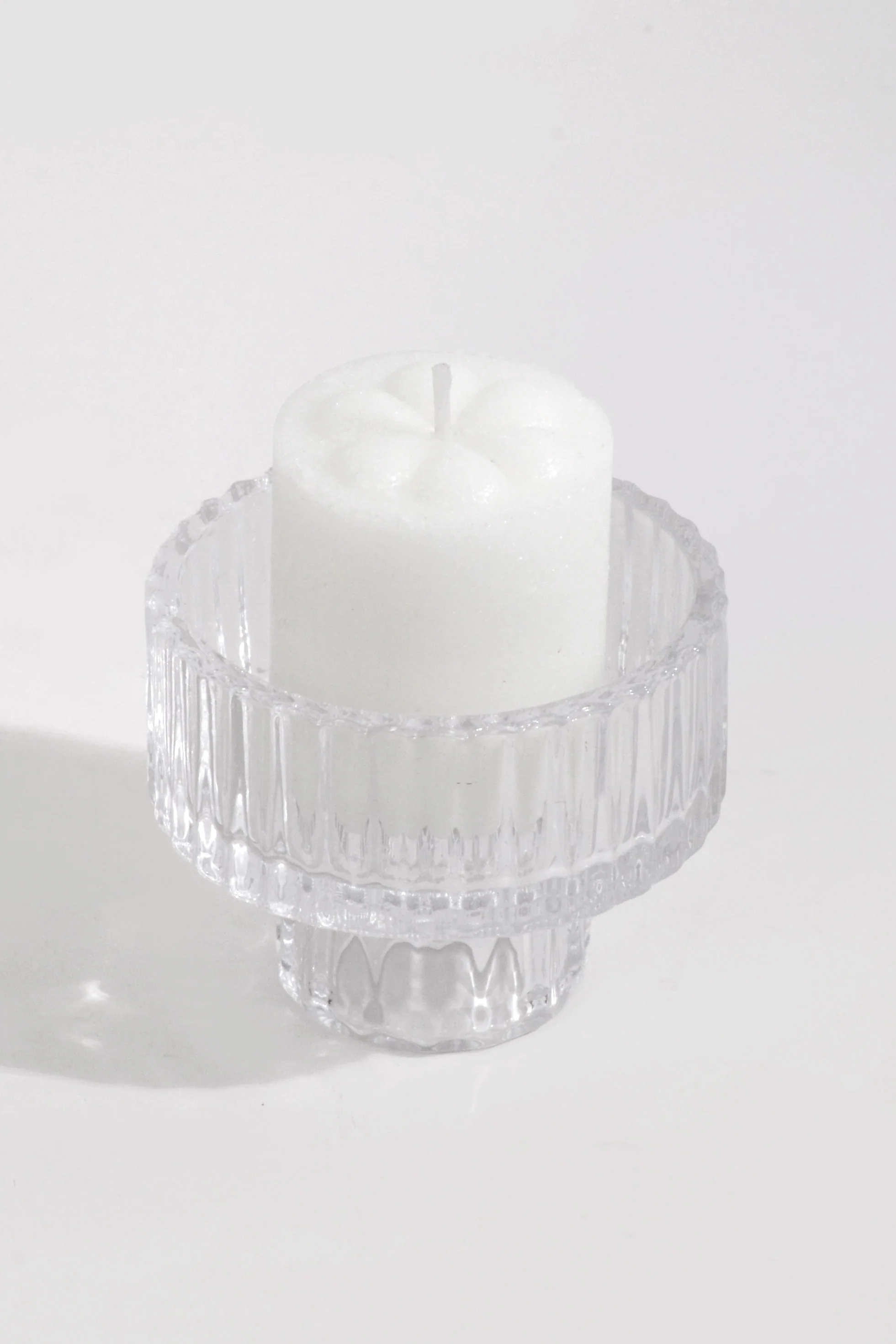 2" Reversible Glass Candle Holder Clear - Image 4