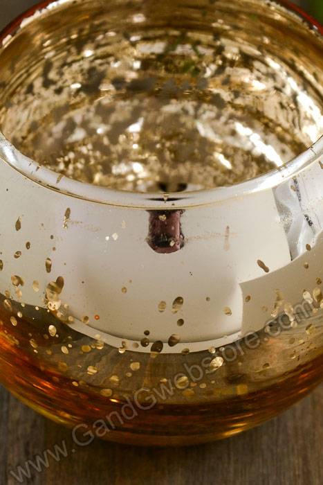 2" X 2.5" Mercury Candle Holder Gold Pkg/6 - Image 2