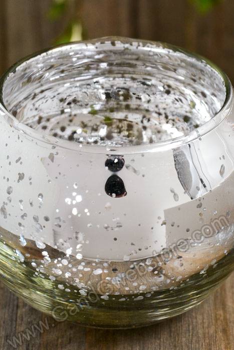 2" X 2.5" Mercury Candle Holder Silver Pkg/6 - Image 2