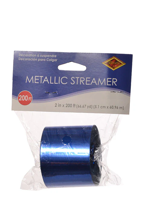 2" X 200ft Gleam'n Streamer Metallic Blue - Image 2