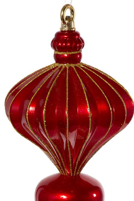 20.5" Jumbo Finial W/glitter Red/gold - Image 2