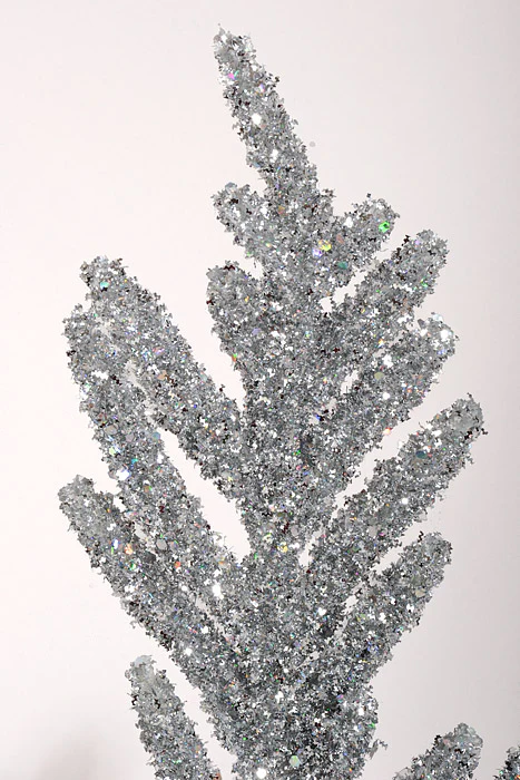 20 Glitter Fir Spray Silver Pkg/4 - Image 3