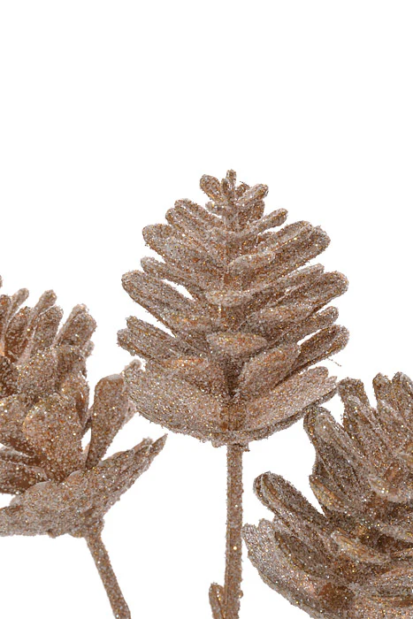 20" Pinecone Glitter Spray Gold - Image 2