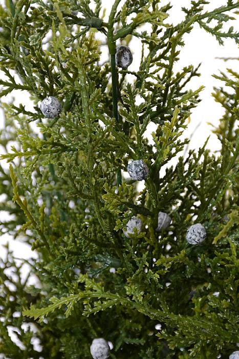 20" Plastic Juniper Bush W/berries Green - Image 2
