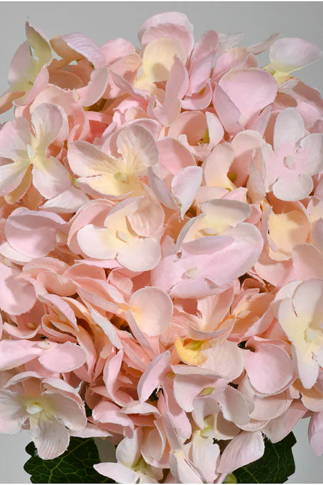20" Silk Hydrangea Stem Soft Pink - Image 2