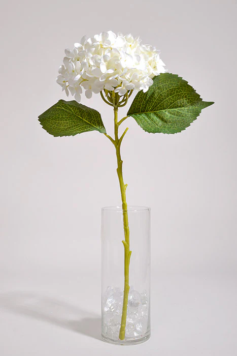 20" Silk Hydrangea Stem White