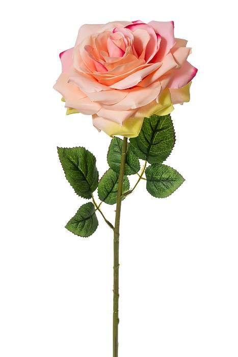 20" Silk Open Rose Pink/green