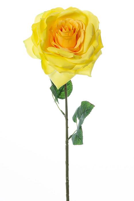 20" Silk Open Rose Spray Yellow