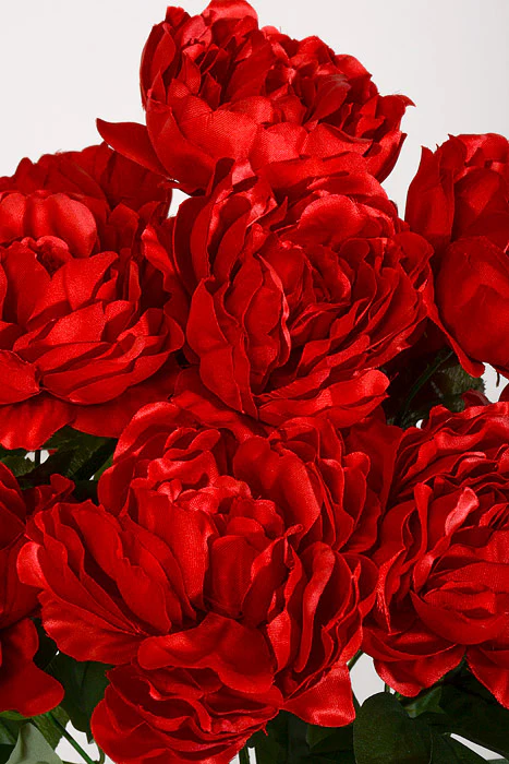 20" Silk Peony Bush  Red - Image 2