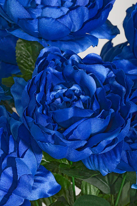 20" Silk Peony Bush Royal Blue - Image 2